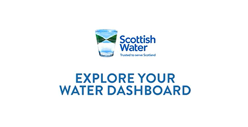 Explore your water Dashboard text below Scottish Water glass logo