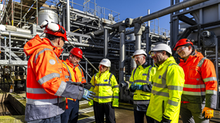 Cabinet Secretary for Climate Action and Energy Gillian Martin MSP is shown during a visit to Seafield Waste Water Treatment Works