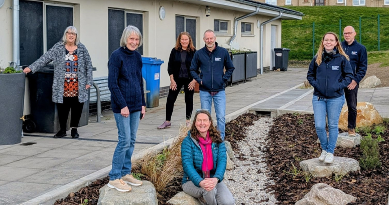 St Mary's Community Centre has had a new rain garden created, as well as rainwater planters, a water butt and new guttering