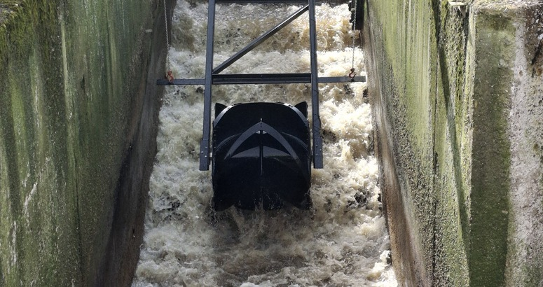 One of the microturbines being trialled at Shieldhall WWTW