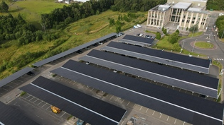 The completed solar carport