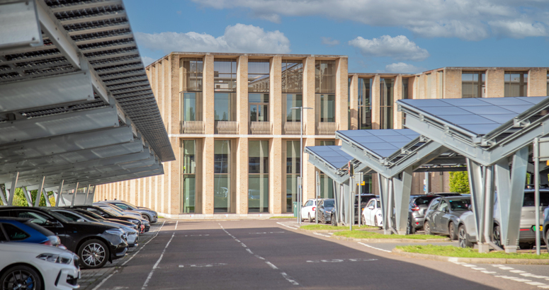 The completed solar carport