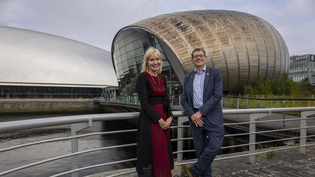 Scottish Water chair Deirdre Michie speaking at the ACM at Glasgow Science Centre