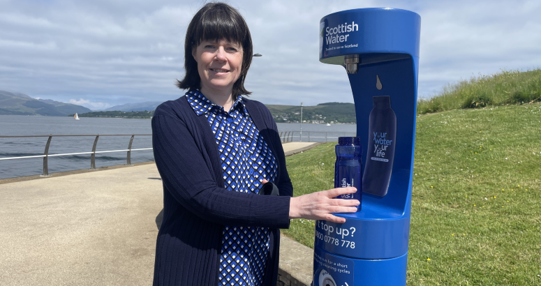 Councillor Lynne Quinn at the Top Up Tap