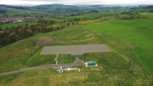 Aerial footage of £30m Clear Water Tank investment in the Scottish Borders 