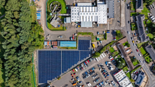 Aerial view of the Gowan's Terrace PV scheme in Perth