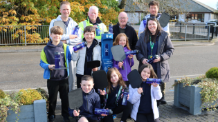 Pupils from Dornoch Primary, representatives of Dornoch MUGA and Councillor Jim McGillivray helped launched the new Top Up Tap in Dornoch