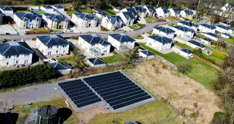 The new solar scheme at Stewarton waste water treatment works