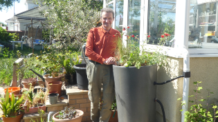 Scottish Water customer with their new water planter