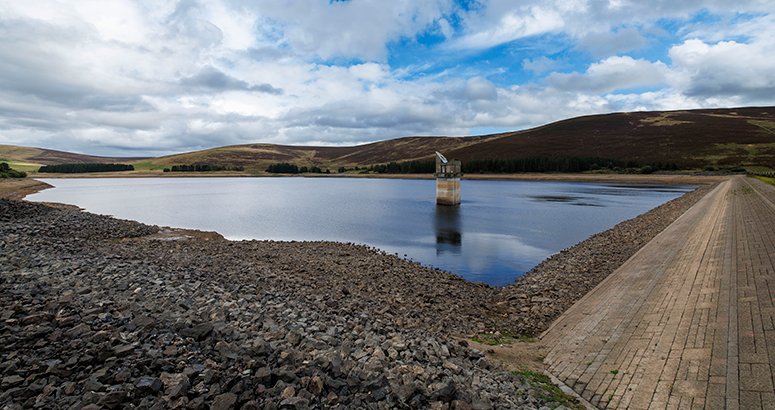 View of Backwater Reservoir at very low level